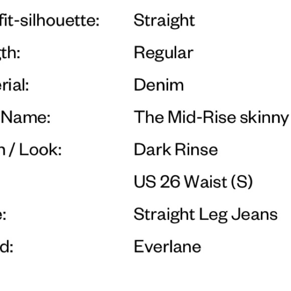 EVERLANE Midrise Dark Wash Skinny Jean - Picture 2 of 15